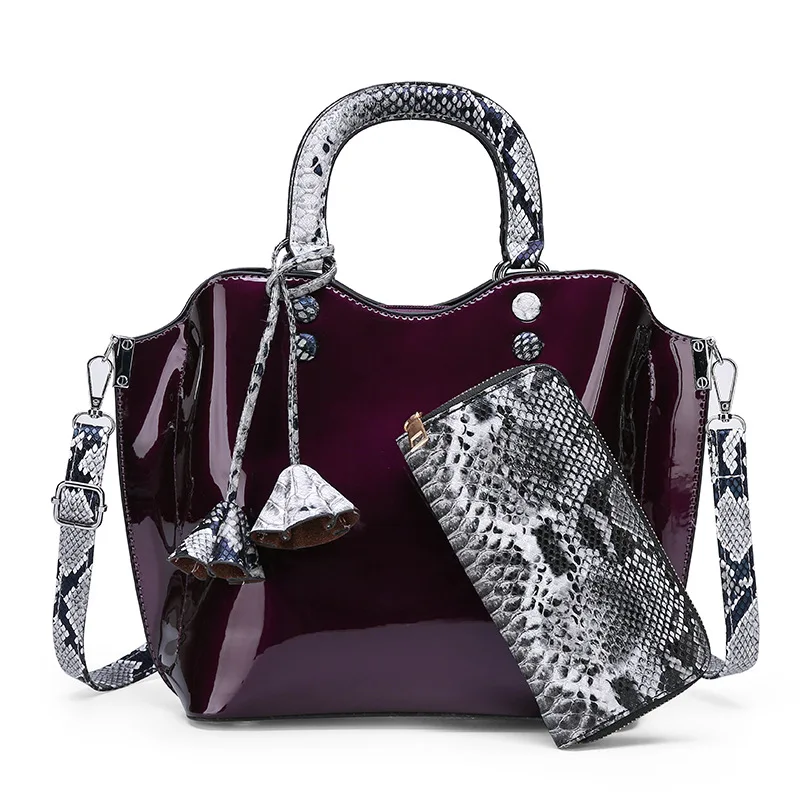 

Different Size Bags Handbag Guangzhou WOMEN'S Bag Patent Leather Sequin hua duo bao Snakeskin Handbag Crossbody Bag
