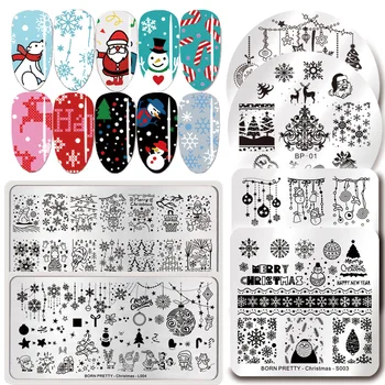 

Christmas Nail Stamping Plates Stainless Steel Template Stamp Plate Nail Art Image DIY Design Tool