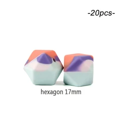 Floral and Leopard Print Silicone Bead Set (17mm tie - dye - 3)