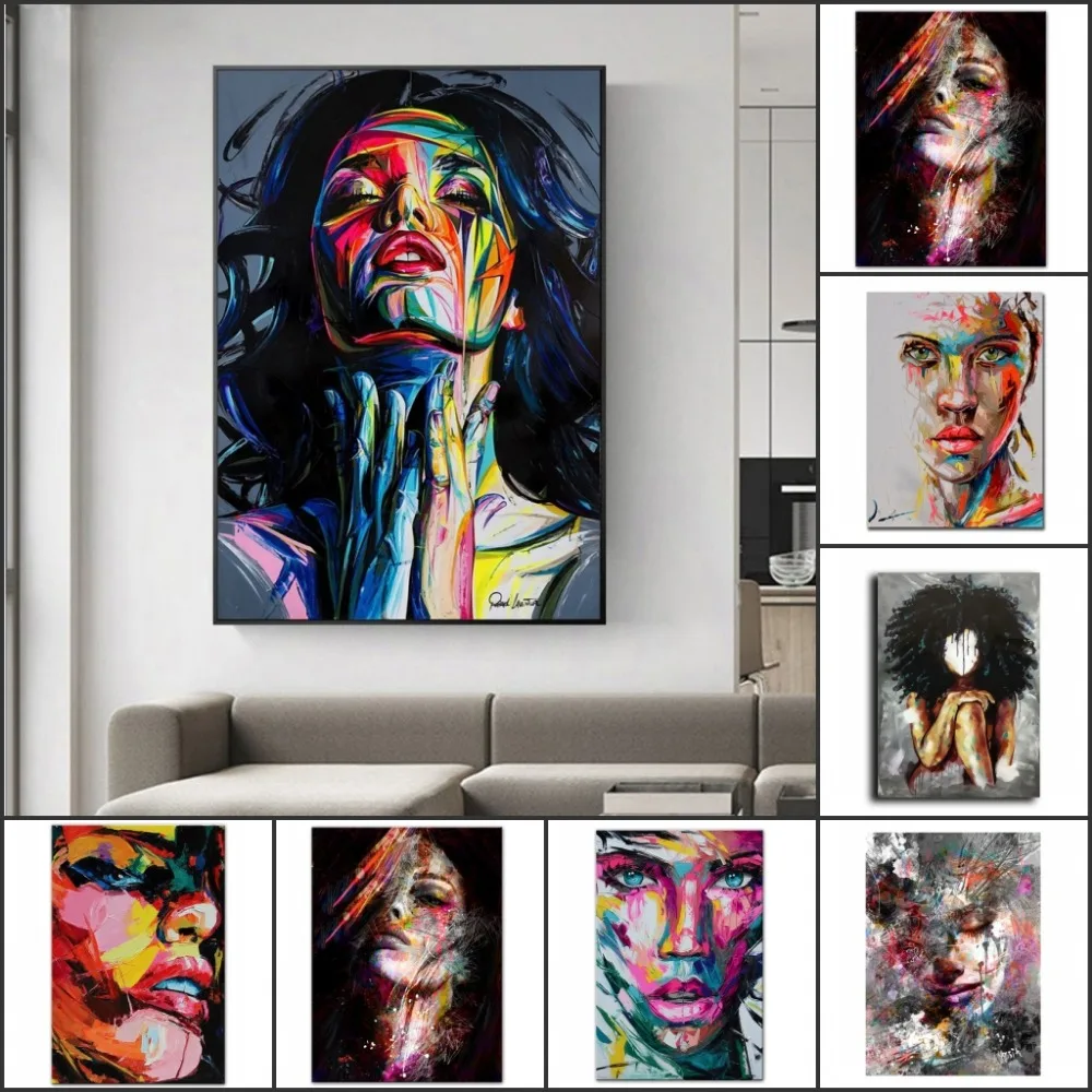 Abstract-Woman-Face-Graffiti-Street-Art-Oil-Painting-on-Canvas-Posters-and-Prints-Pop-Wall-Art