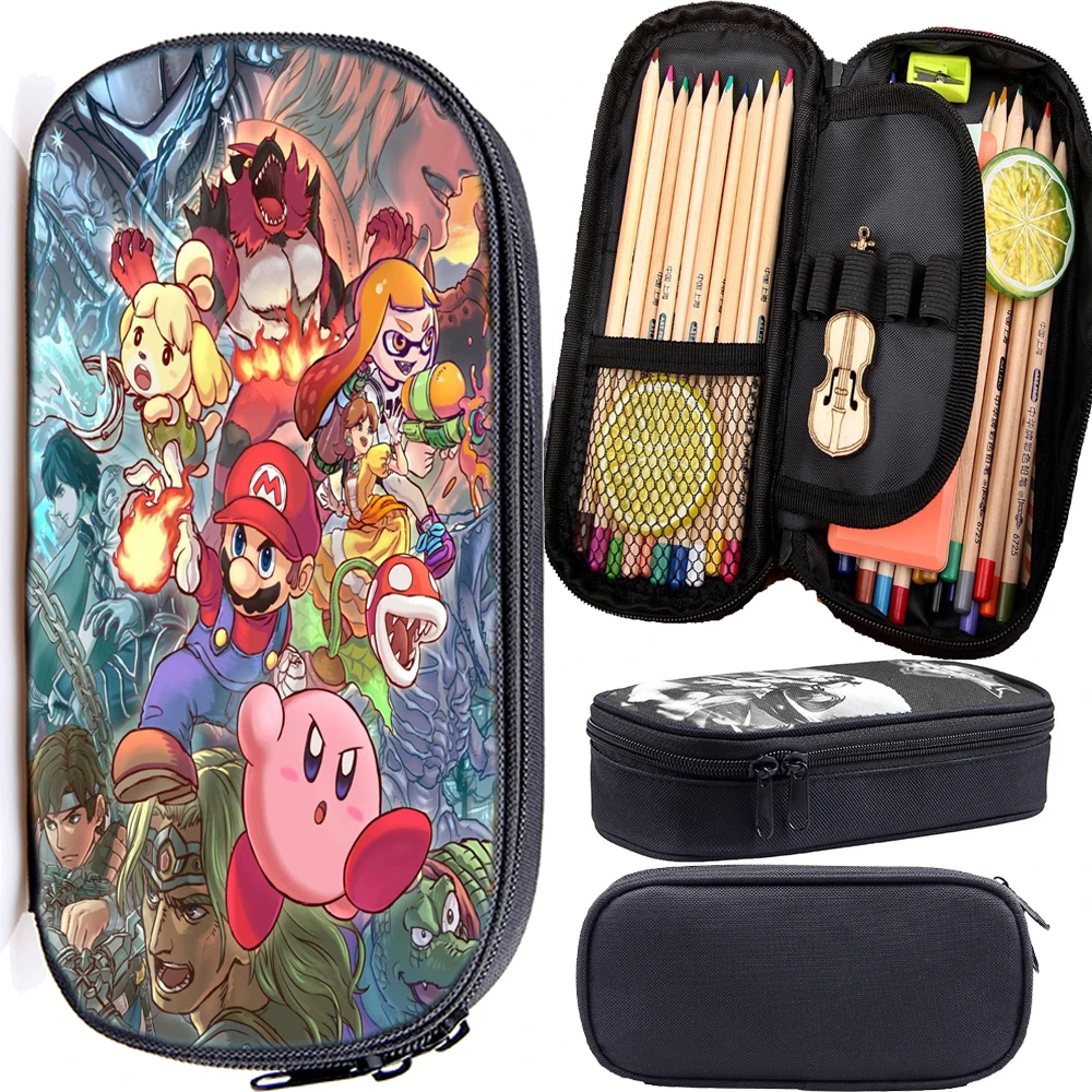 

Super Mario Smash Bros Pencil Case Kawaii High Capacity Pencilcase For Kids Gifts Link Sonic School Office Supplies Stationery
