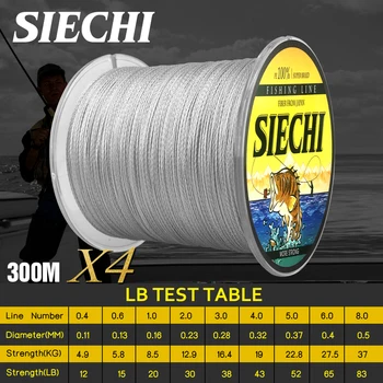 

SIECHI 4 Strands 300M 100% PE Extreme Braided Fishing Line Sea Saltwater Carp Fishing Line Weave Pesca Fishing Cord Peche