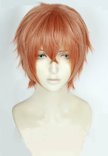 

GIVEN Sato Mafuyu Cosplay Wigs High-temperature Fiber Synthetic Hair Orange Short Hair With free hair net