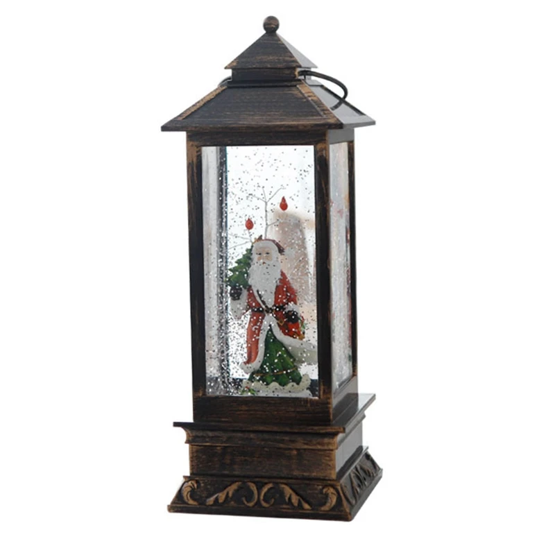

Promotion! Singing Musical Lighted Christmas Water Glittering Swirling Snow Globe Lantern with Music Christmas Home Decoration a