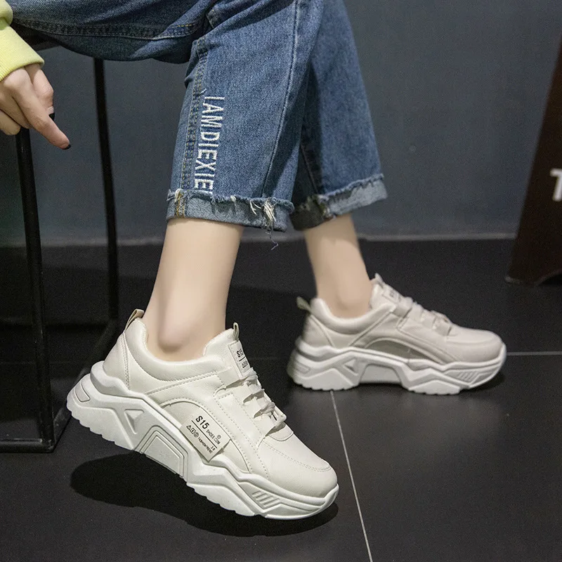 

Dad Shoes Women's INS Athletic Shoes Student Korean-style 2019 Hot Selling Breathable White Shoes Women's Harajuku-Style Running