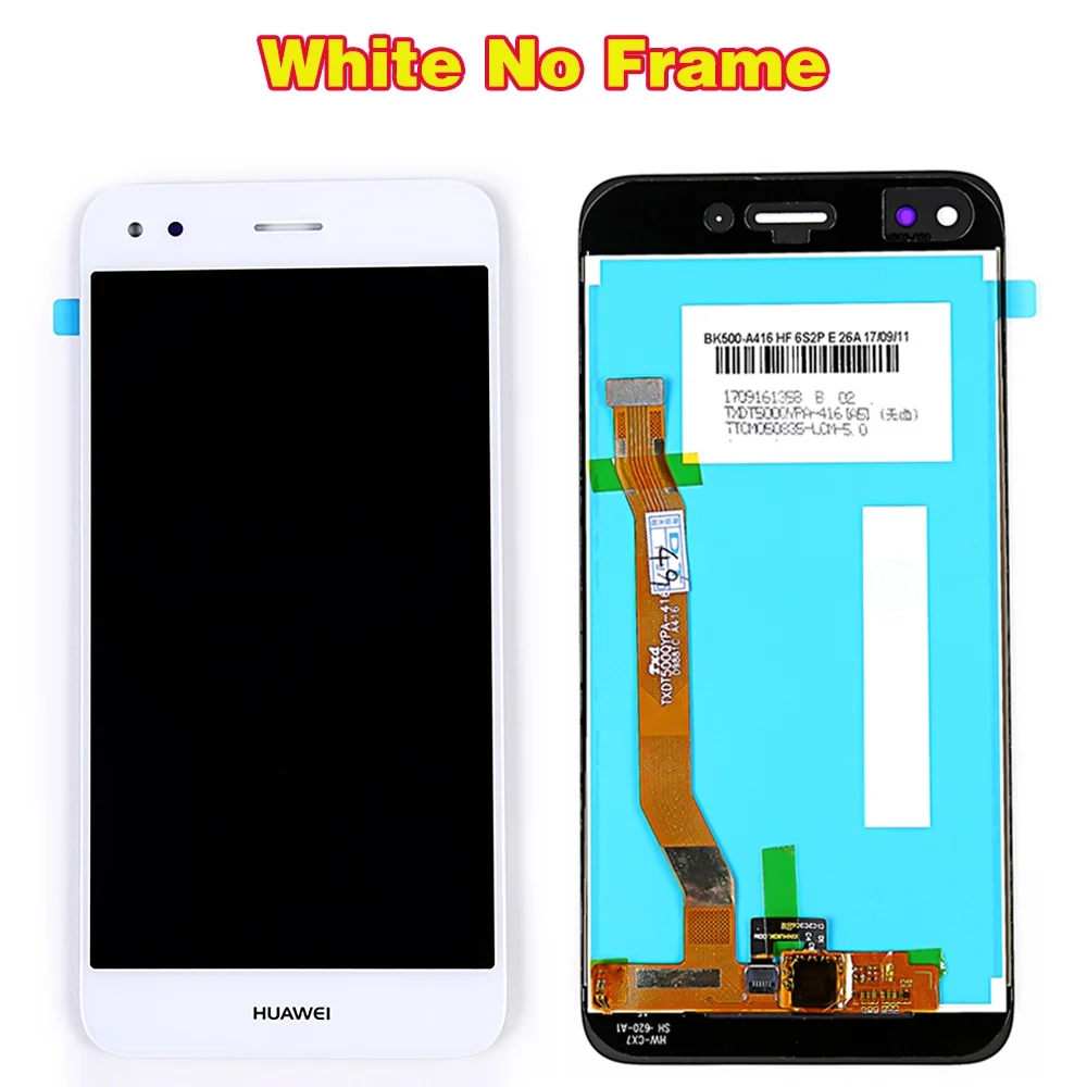 Huawei P9 Lite mini 5,0 дюймов ЖК-дисплей сенсорный экран для huawei Y6 Pro дигитайзер сборка рамка SLA-L02 L22 TL00 бесплатный инструмент - Цвет: White without Frame