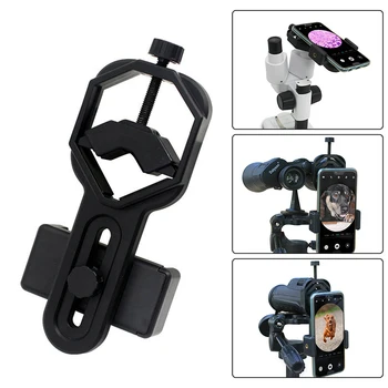 

Microscope Accessories Cell Phone Adapter with Spring Clamp Mount Monocular Telescope Mobile Phone Clip Accessory Bracket