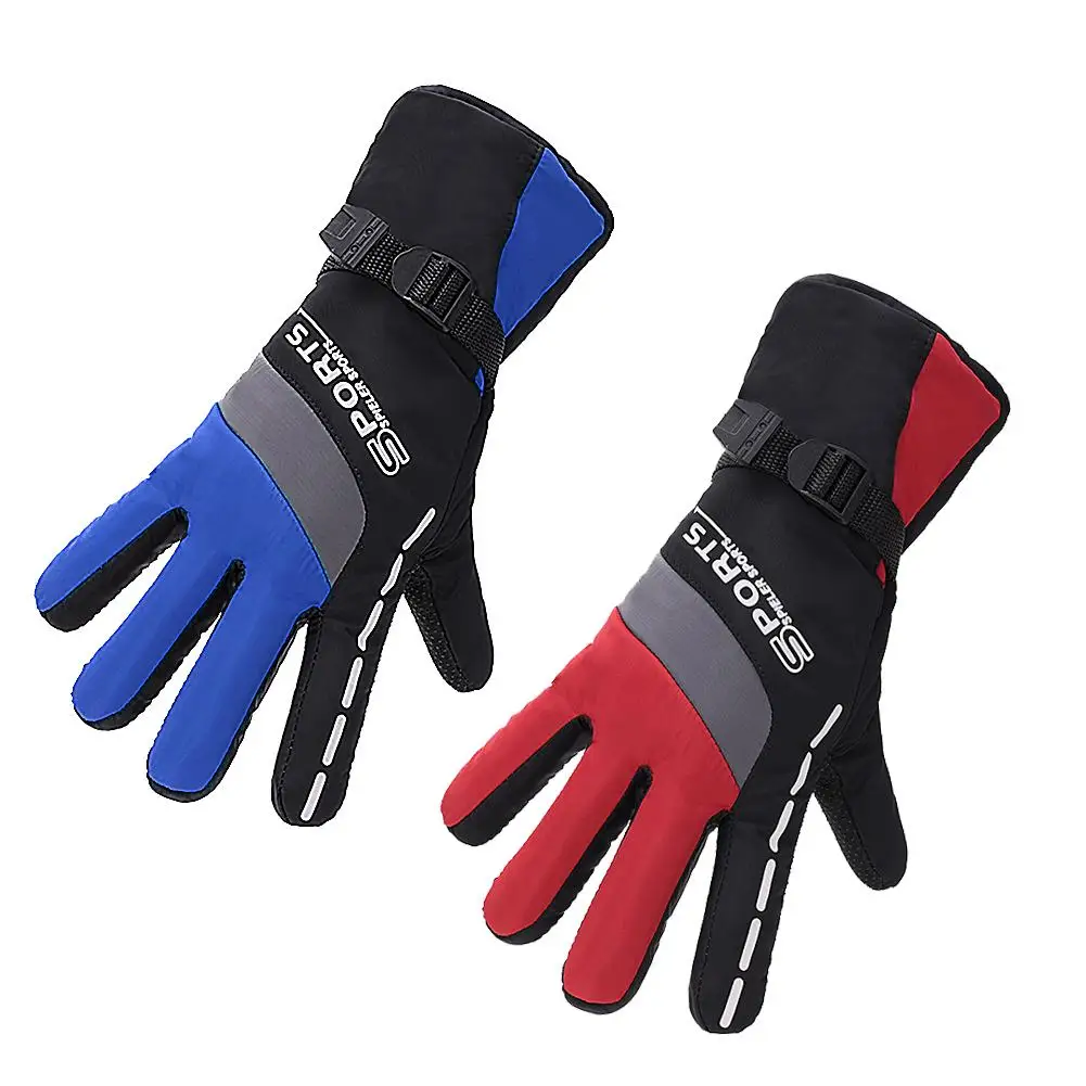 

Cycling Ski Gloves Long Men's Stitching Printing Reflective Warm Against Cold Anti-Skid Riding Touchable Gloves