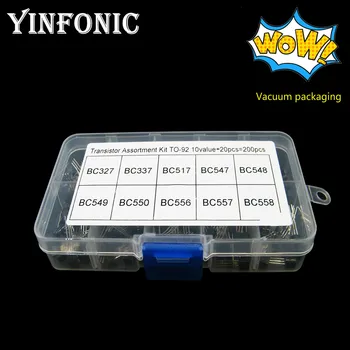 

10 Values 200pcs Transistor Box Kit TO-92 BC337 BC327 BC517 BC550 BC547 BC548 BC549 BC556 BC557 BC558