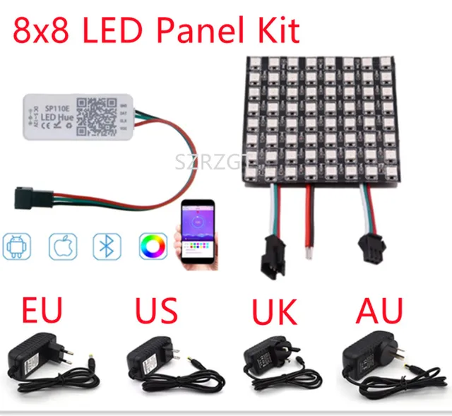 WS2812B Panel Screen 8*8,16*16,8*32 DC5V BTFLIGHTING, 49 OFF