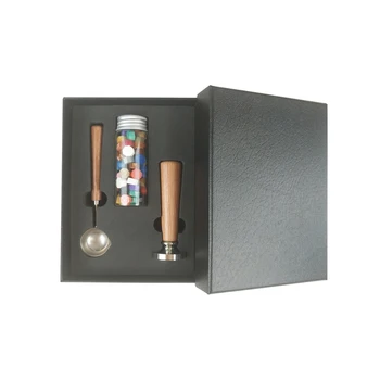 

Featured wood handle spoon stamp kit custom wax seal set for wedding inviation