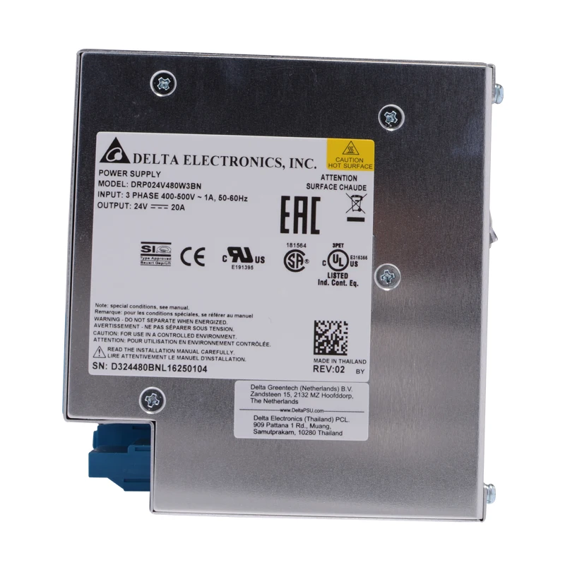 Delta 24V rail блок питания DRP024V480W3BN, 24V20A трехфазный импульсный источник питания, выходная мощность 480W