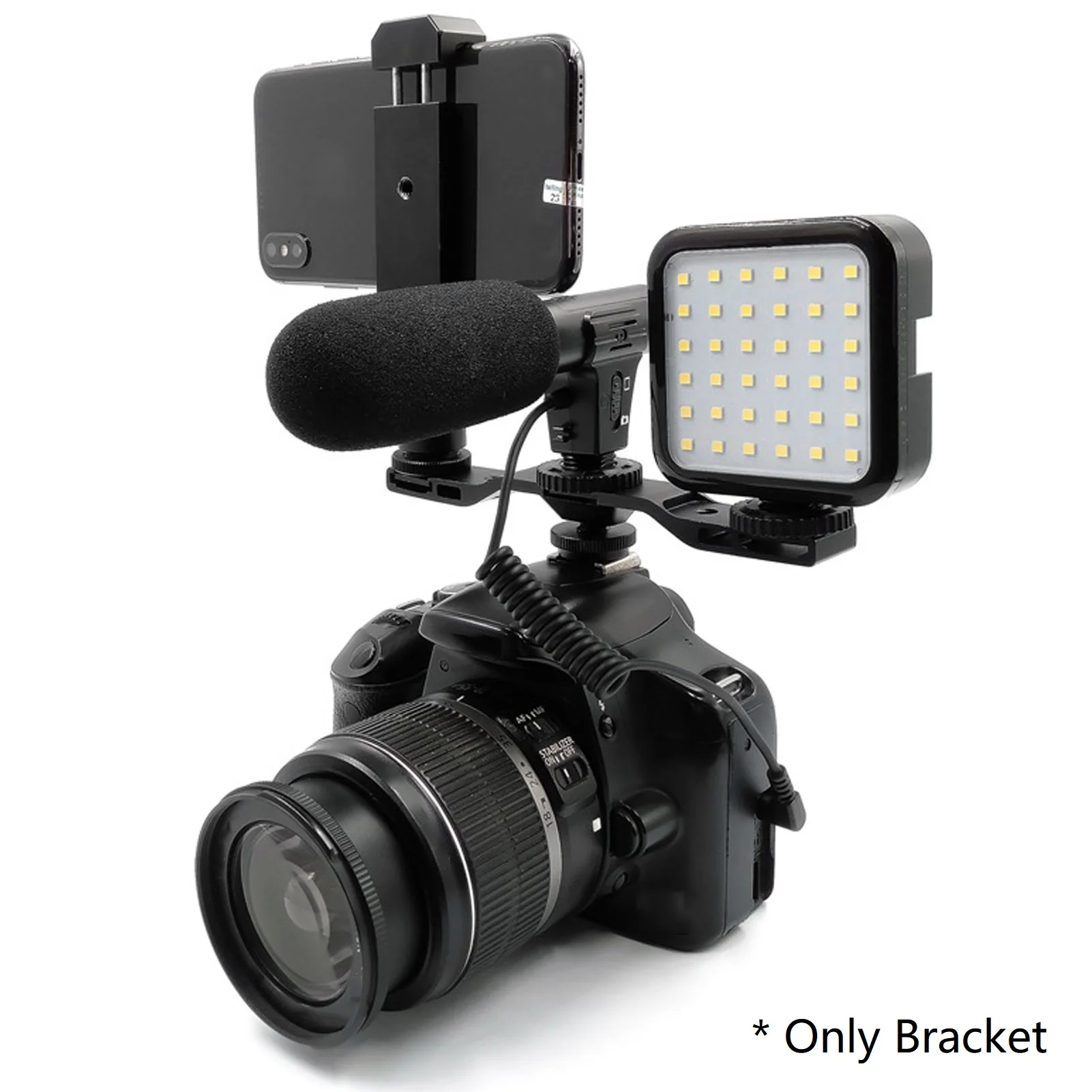 Aluminum Alloy Camera Cold Shoe Mount Adapter Extension Bar Vlog Camera Bracket For DSLR Monitor LED Light Microphone camera mount adapter