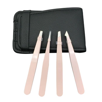 

Makeup Tools Clip Splinter Stainless Steel Travel With Case For Eyebrow Washable Tweezer Set Professional Ingrown Hair Removal