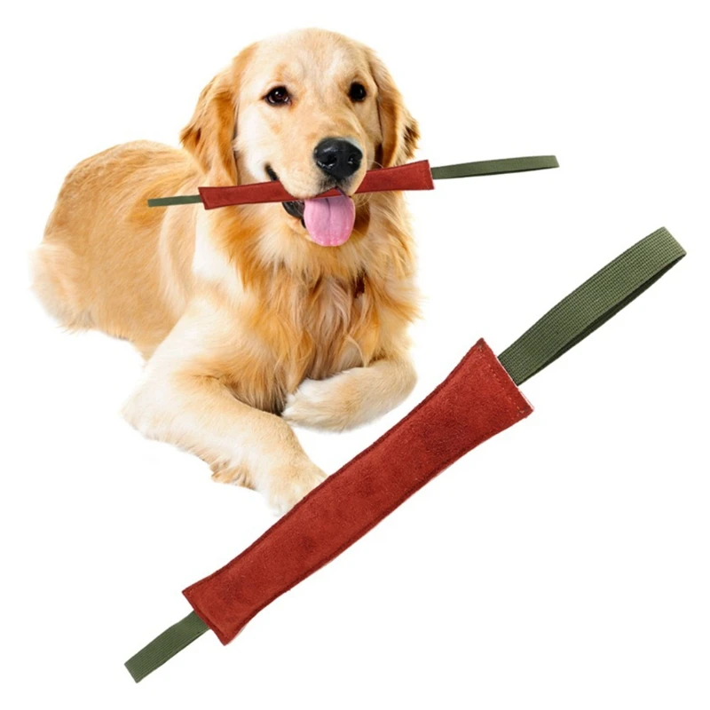20 30 40cm Dog Bite Tug Toy For Aggressive Chewers Leather Pet Training Rod Bite Pillow Dog Tear Toys with Handle Chew Molar