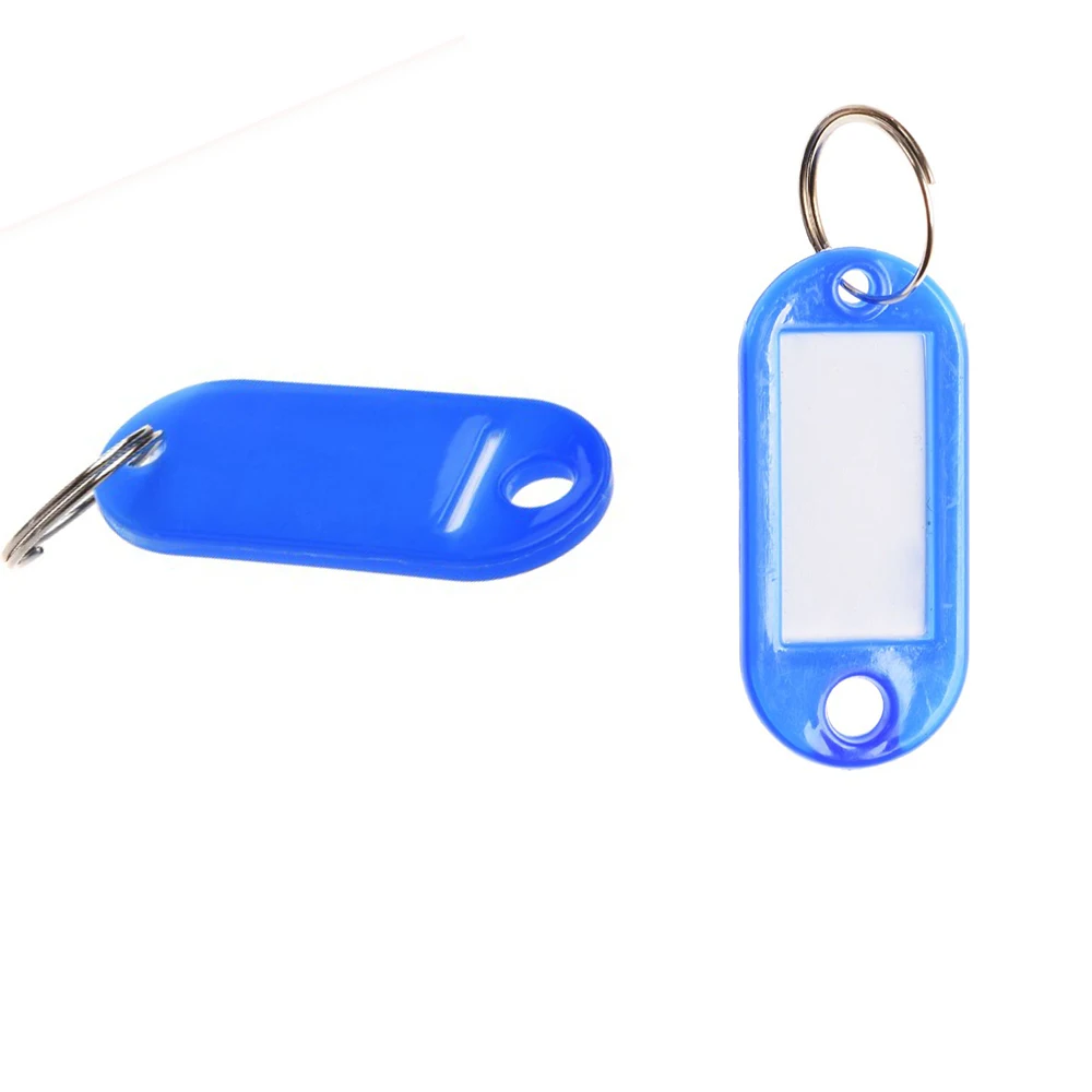 30Pcs Plastic Keychain Key Fobs Luggage Id Label Name Cards Tags With Split Ring For Baggage Key Chains Rings