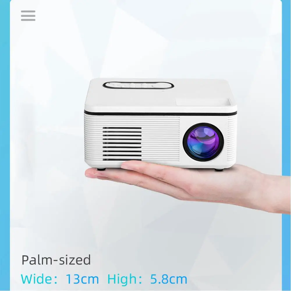 

S361 Portable Pocket Mini Led Projector HDMI Supports Hd 1080p Video Player Home Media Player Built-in Speaker AV VGA USB HDMI-W