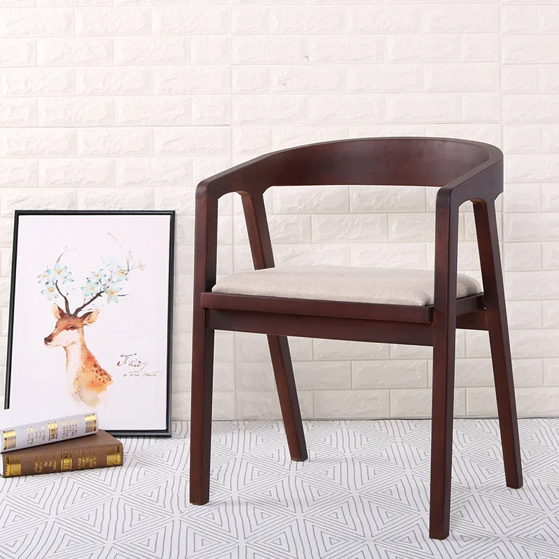 Скандинавское деревянное обеденное кресло американская старинная домашняя мебель кофейное ресторанное спальное повседневное простое кресло с подлокотником