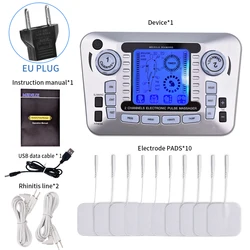 Enhanced Muscle Stimulator: Electrical Pulse Massager for Physiotherapy and Health Care (EU Plug)