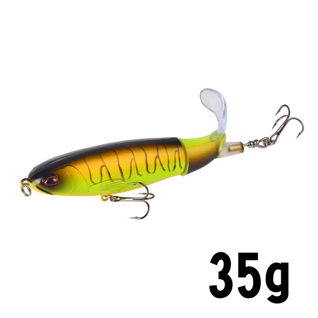 1 Pcs 10cm/14cm Topwater Fishing Lure Whopper Popper Artificial Bait Hard Plopper Soft Rotating Tail Fishing Tackle Fishing Bait L