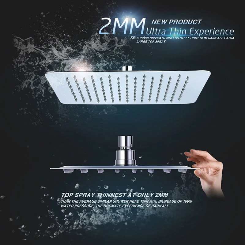 quyanre wanfan 16 inch luxury rainfall ultrathin shower head shower faucet accessories US RU wareshouse fast shipping2