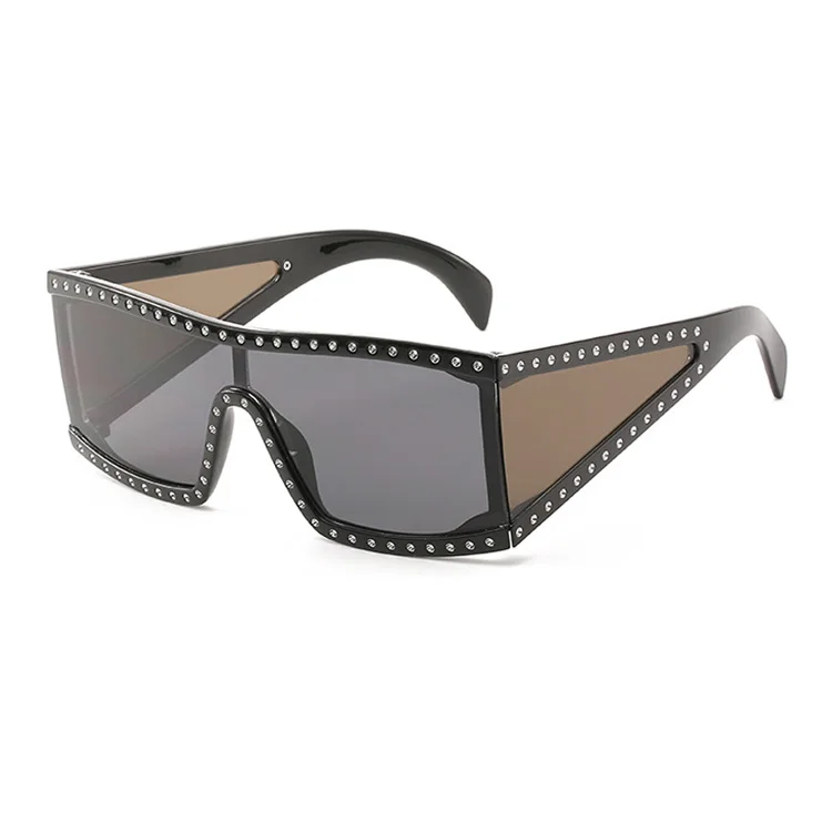 C1 Grey Lens MADELINY негабаритных квадратных солнцезащитных очков для женщин Mujer диамантовая оправа винтажные Ретро мужские солнцезащитные очки Lentes Sol Hombre Uv400 MA422 - Цвет линз: C1 Grey Lens