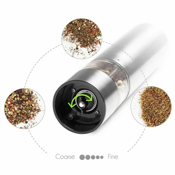 

Restaurant Electric Pepper Grinder Cafe Tool 2pcs Salt Stainless Steel