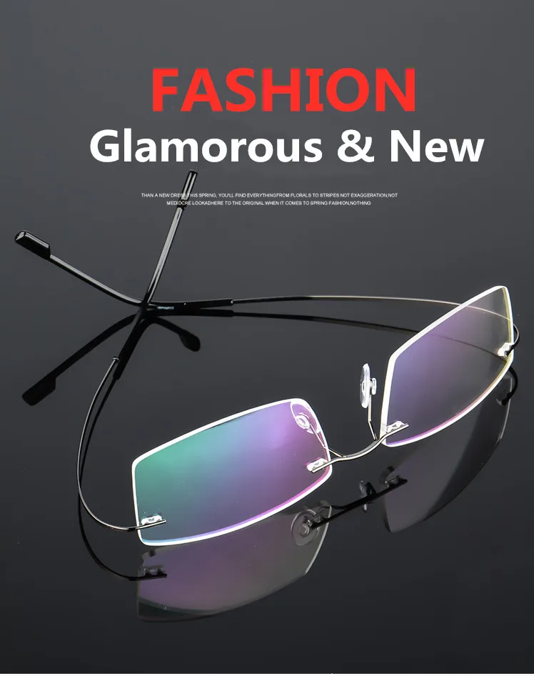 Модные квадратные очки без оправы, оправа для женщин и мужчин, бренд, ультралегкий сплав, оптика, оправы для очков, без диоптрий, очки RX Able