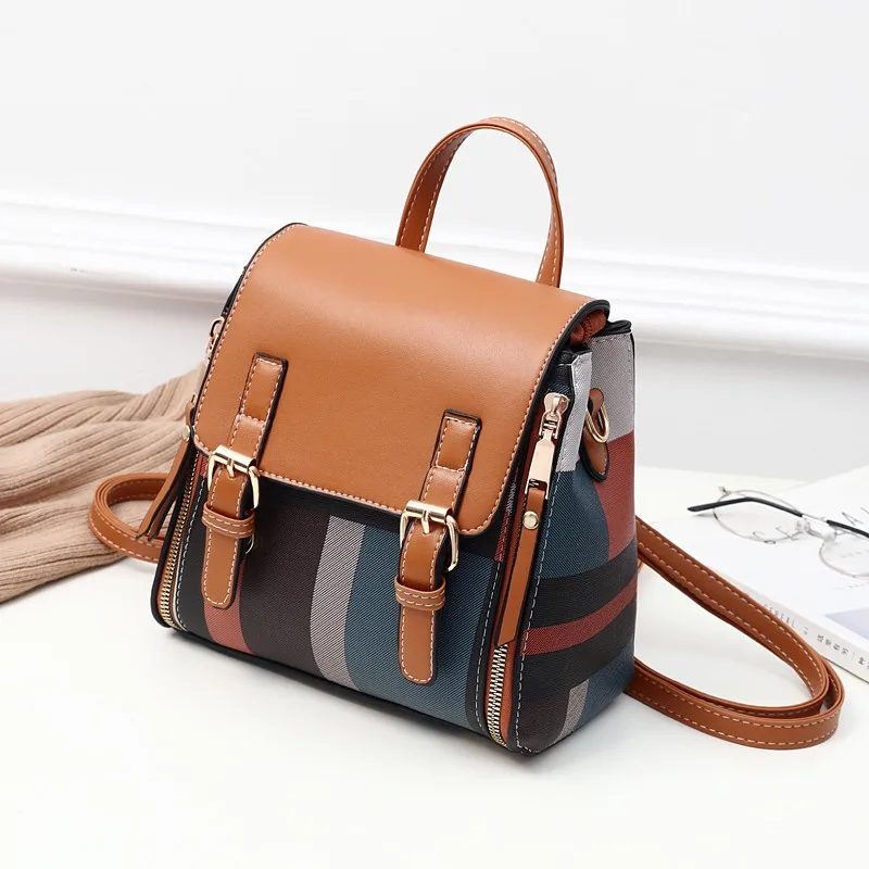

New schoolgirl backpack schoolgirl backpack PU leather travel shoulder school simple backpack schoolboy bag