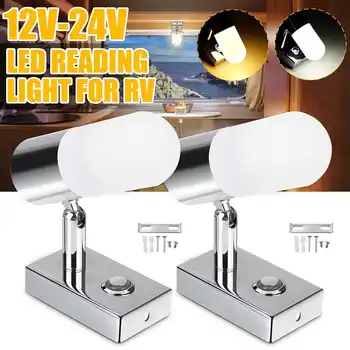 

12V 24V LED Reading Spot Light Ceiling Down Lights Adjustable Angle Wall Lamps For Hotel Bedroom RV Motorhome Boat