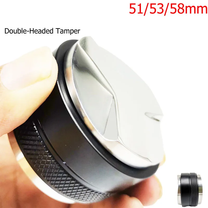 51/53/58mm 304 Stainless Steel Double Head Coffee Tamper 3 Angled Slopes and Flat Base Espresso Porfilter Filter | Дом и сад