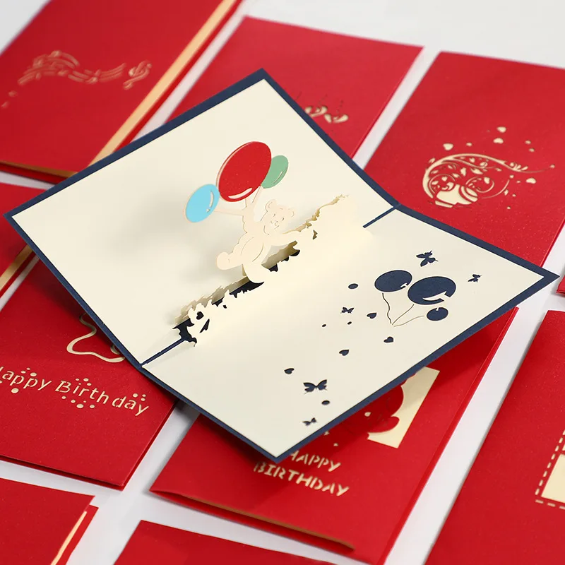 3D Pop Up Card Animal Park Happy Birthday Invitation Card for Girl Kids Wife Husband Greeting Postcard Favor Gift with Envelopes greeting cards