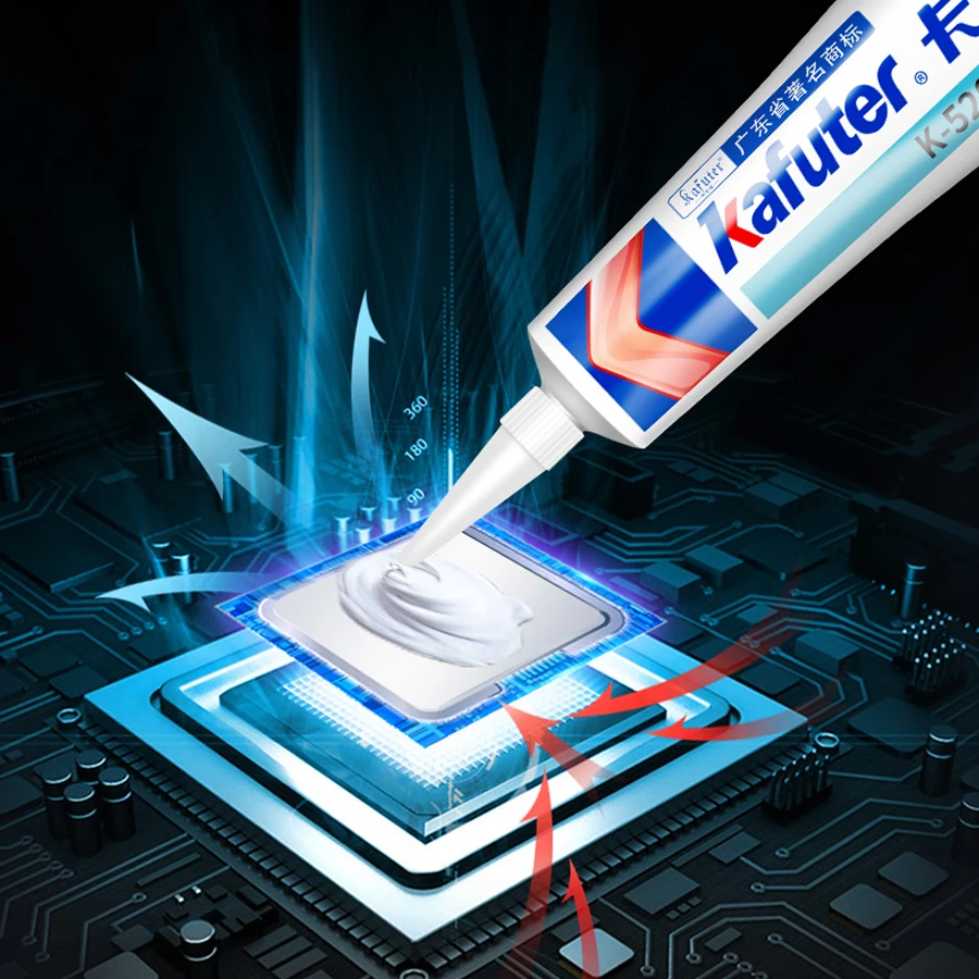 Kafuter 80g K-5202 High temperature resistant Thermal Grease Heat Sink Paste For LED Light CPU PCB COB Chips Special Glue thermal paste thermal glue