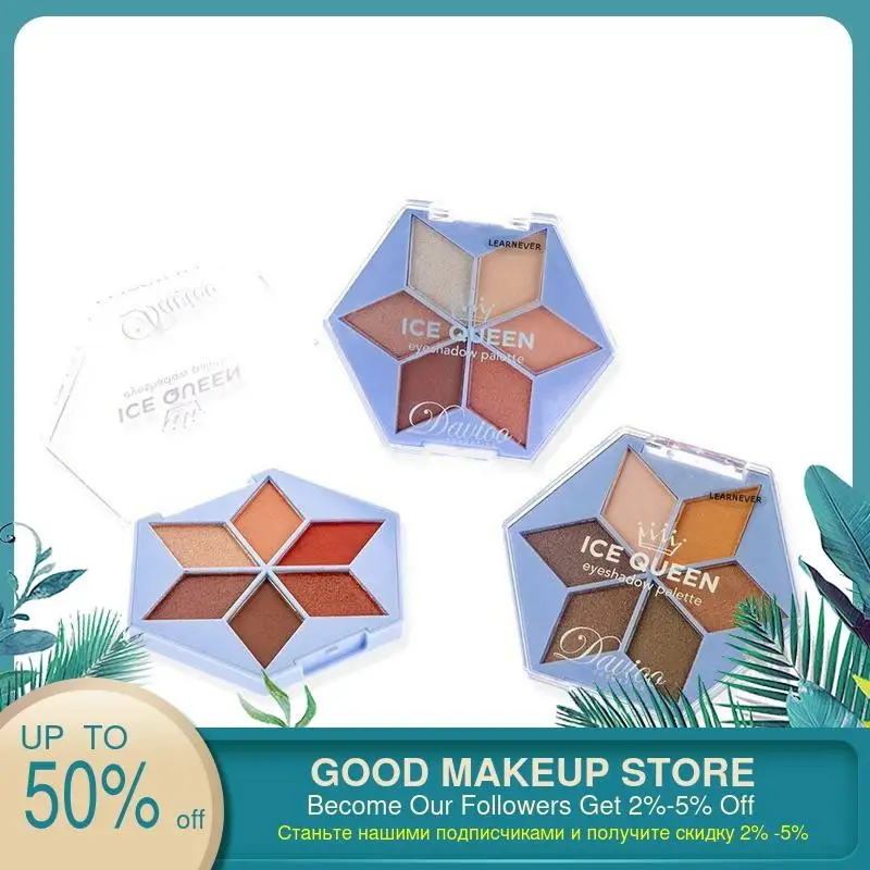 6 color matte Glitter Eyeshadow Palette Makeup Geometric eye shadow tray Pigment make up tool |