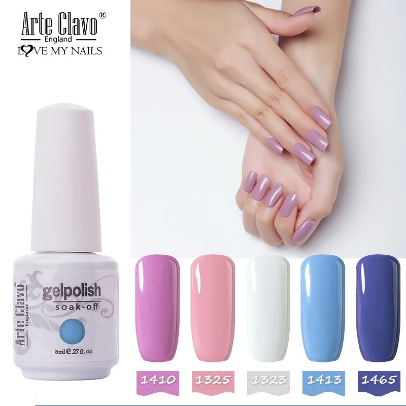 

Arte Clavo Gel Nail Polish LED UV 85 Colors 8ml Esmalte Soak Off Base Top Coat Primer Gel Polish Gel Varnish Nail Art Manicure