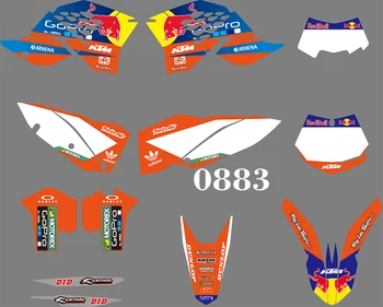 

0883 Motorcycle Team Graphic & Backgrounds Decal Sticker Kits for KTM EXC 2008 200 92010 2011