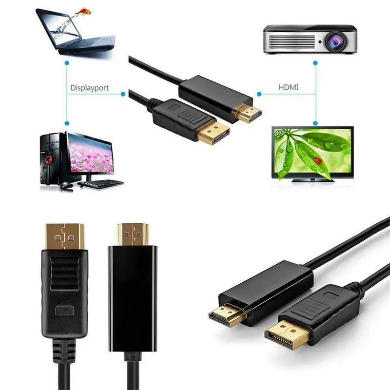 Дисплей Порт DP к HDMI Мужской м/м ПК аудио видео HD ТВ кабель адаптер DH