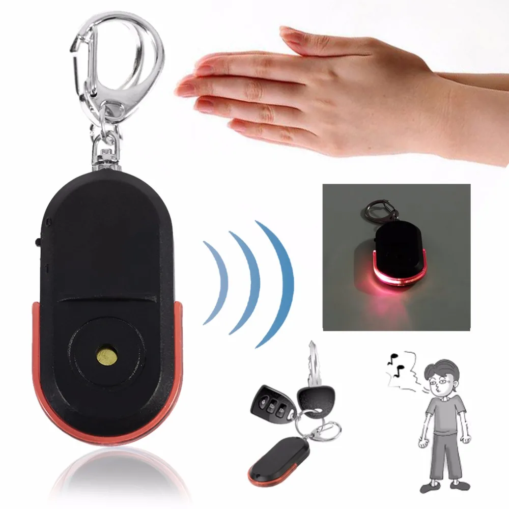 Anti-Lost Alarm Key Finder Locator Keychain Whistle Sound With LED Light Mini Anti Lost Key Finder Sensor zigbee siren alarm