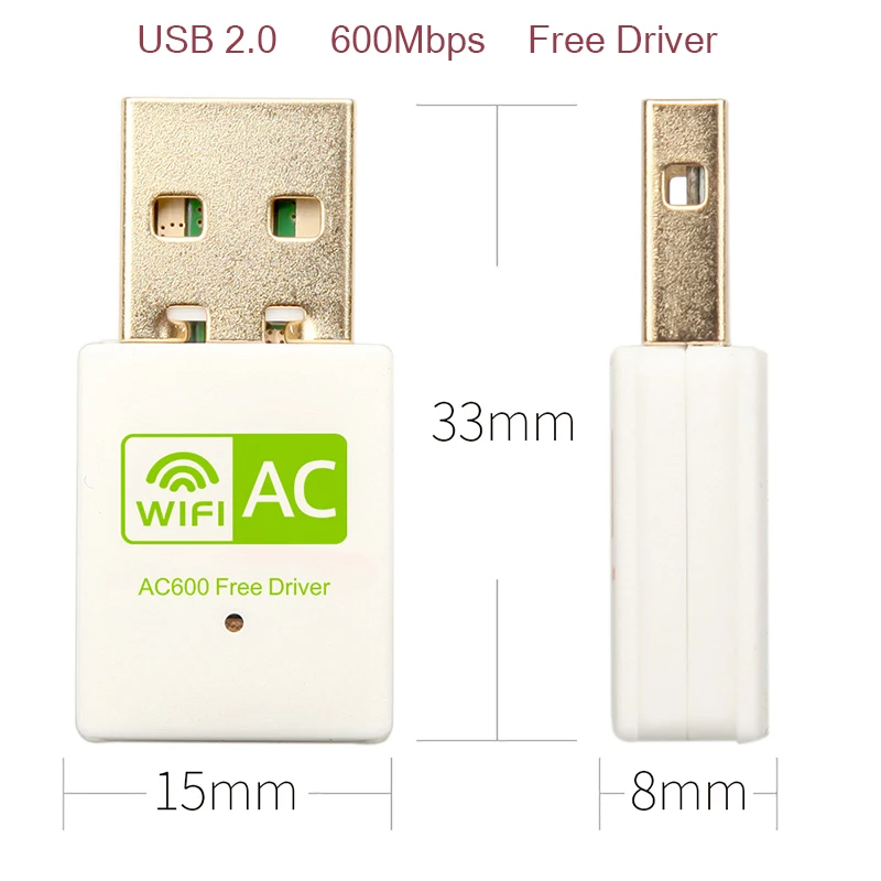 AMKLE 1200 Мбит/с беспроводной USB Wifi адаптер 600 Мбит/с плата драйвер USB LAN Ethernet 2,4G 5,8G Двухдиапазонная USB Сетевая карта Wifi ключ - Цвет: 600Mbps White