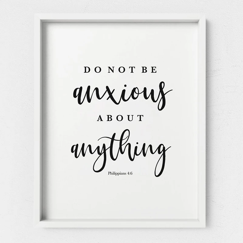 Philippians 4:6 NIV Bible Verse Wall Art Do Not Be Anxious Printable Christian Decor Religious Scripture Gift | Дом и сад