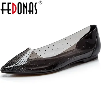 

FEDONAS 2020 Rhinestone Shoes Woman Flats Casual Pointed Toe Spring Lazy Loafers Shoes Woman Dancing Party Female Flats Shoes