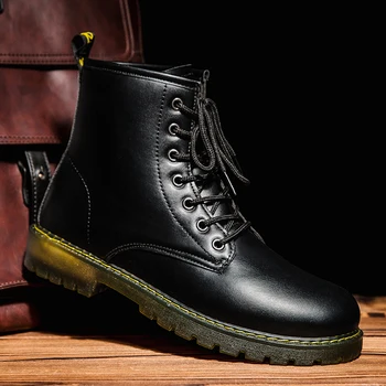 

2020 Popular Men Youth Casual Footwear Black Working Boots For Men Rubber Sole Mens Motorcycle Boots Cheap Men Tactical Boots