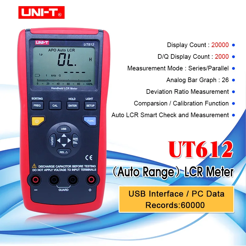 Цифровой измеритель емкости и индуктивности UNIT UT611/UT612 тестер сопротивления