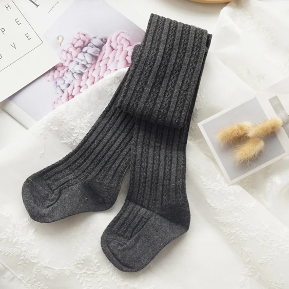 Dark Grey Детские колготки для девочек, вязаные колготки, колготки для танцев, колготки для малышей, Детские Зимние теплые колготки для От 2 до 9 лет, детские колготки - Цвет: Dark Grey