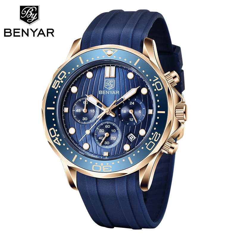 

BENYAR Fashion Mens Watches Top Brand Luxury WristWatch Quartz Blue Watch Men Waterproof Sport Chronograph Relogio Masculino