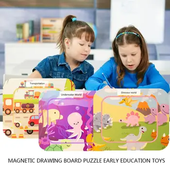 

Enlightenment Toys Magnetic Drawing Board Puzzle Early Education Toy Writing Board For Kids And Toddlers Toys For Children