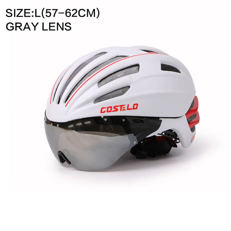 Costelo велосипедный шлем 4 цвета MTB Горный шоссейный велосипедный шлем Casco speed Airo RS Ciclismo очки Bicicleta - Цвет: White L GRAY LEN