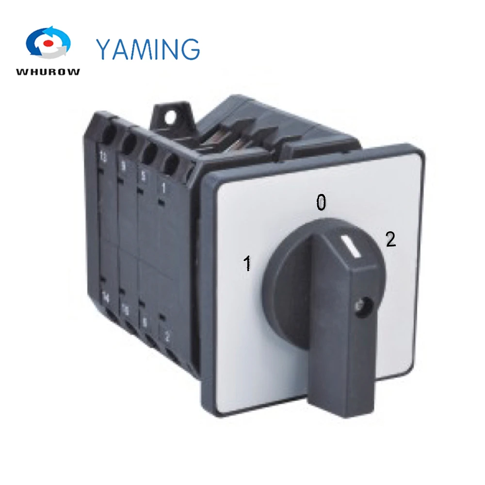 

100A Cam Switch 3 Position Dual Power 4 Poles 690V Selector Rotary Changeover Control Circuit Black Interruptor YMW42-100/4