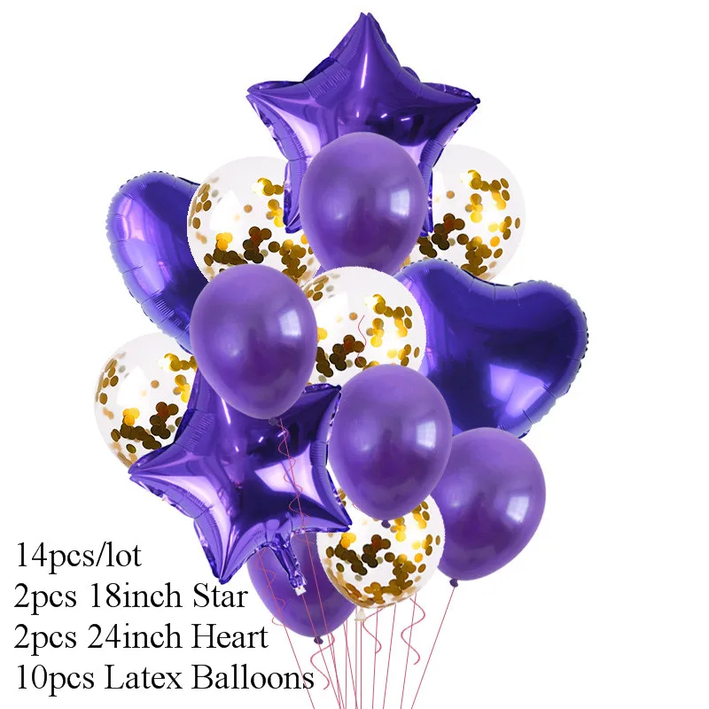 Воздушный шар русалки для детей, день рождения, декоративный шар стенд АРКА, держатель для детского душа, маленькая Русалка, товары для дня рождения, Globos - Цвет: 14pcs balloons setD