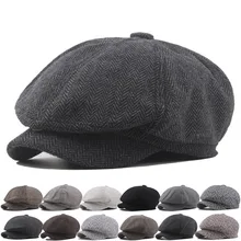 

New Middle-aged Fall Hats for Women 2021 Wool Newsboy Cap Hats Female Winter Berets Visor Travel Beret Thick Warm Vintage Bonnet